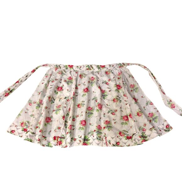 Vintage Handmade Rose Half Apron Used - Picture 7 of 7